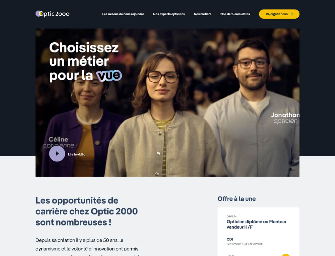 Image du projet Optic 2000 Recrute